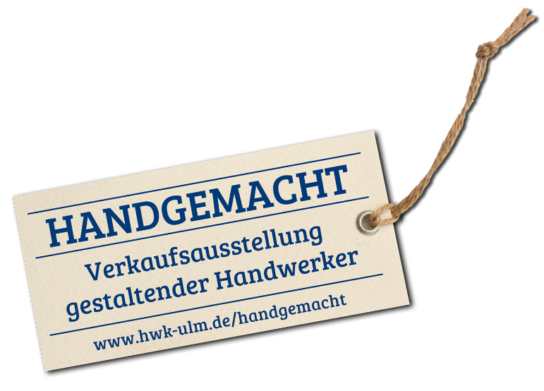 Label für die Verkaufsaustellung \"Handgemacht\"